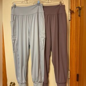 Women's Relaxed Fit Jogger Pants - Light Blue and Purple Two pairs